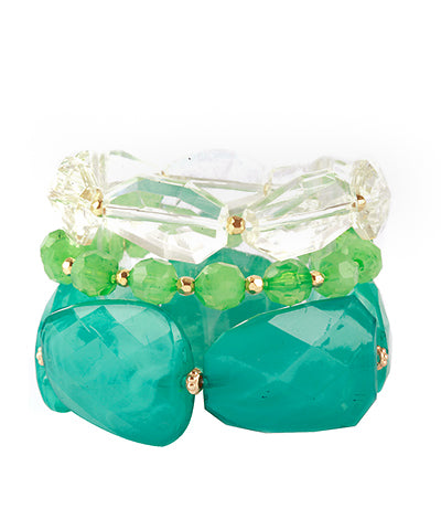 Green Acrylic Beaded Bracelets