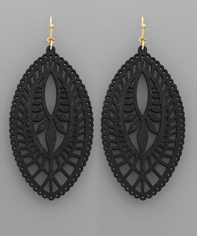 Black Marquise Earrings