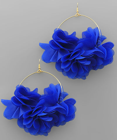 Royal Blue Fabric Earrings