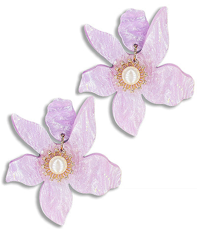 Soft Lilac Flower Earrings