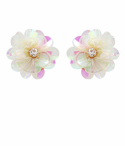 Iridescent Small Flower Earrings