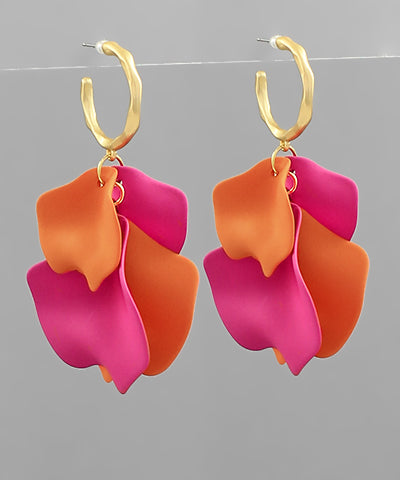 Orange & Pink Petal Earrings