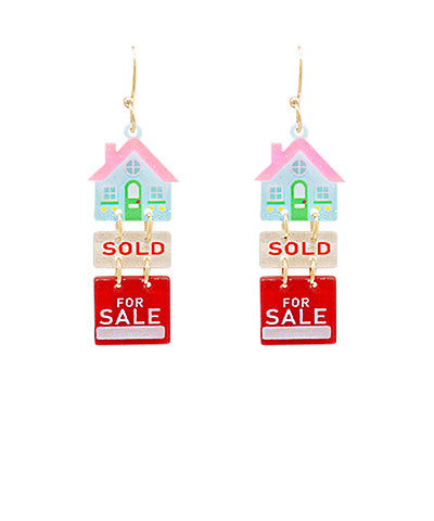 Pink Roof Sold Earrings