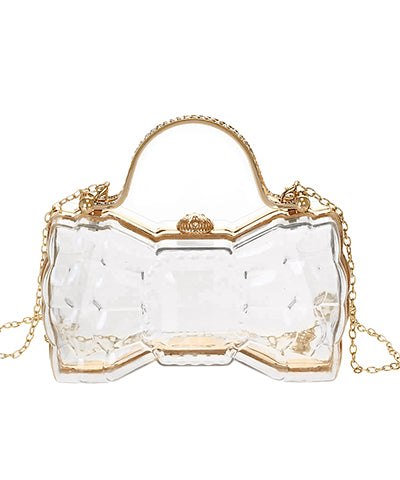 Bow Shape Clear Clutch