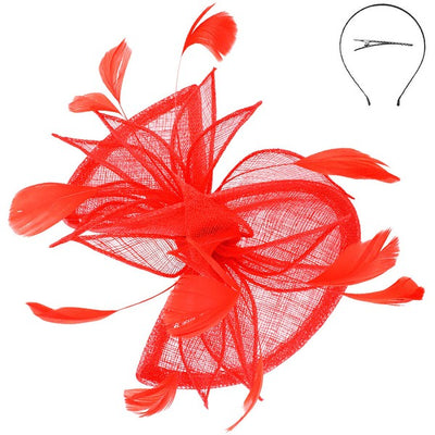 Red Feather Folded Fascinator