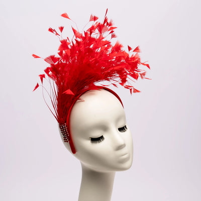 Red Feather 1920's Style Fascinator