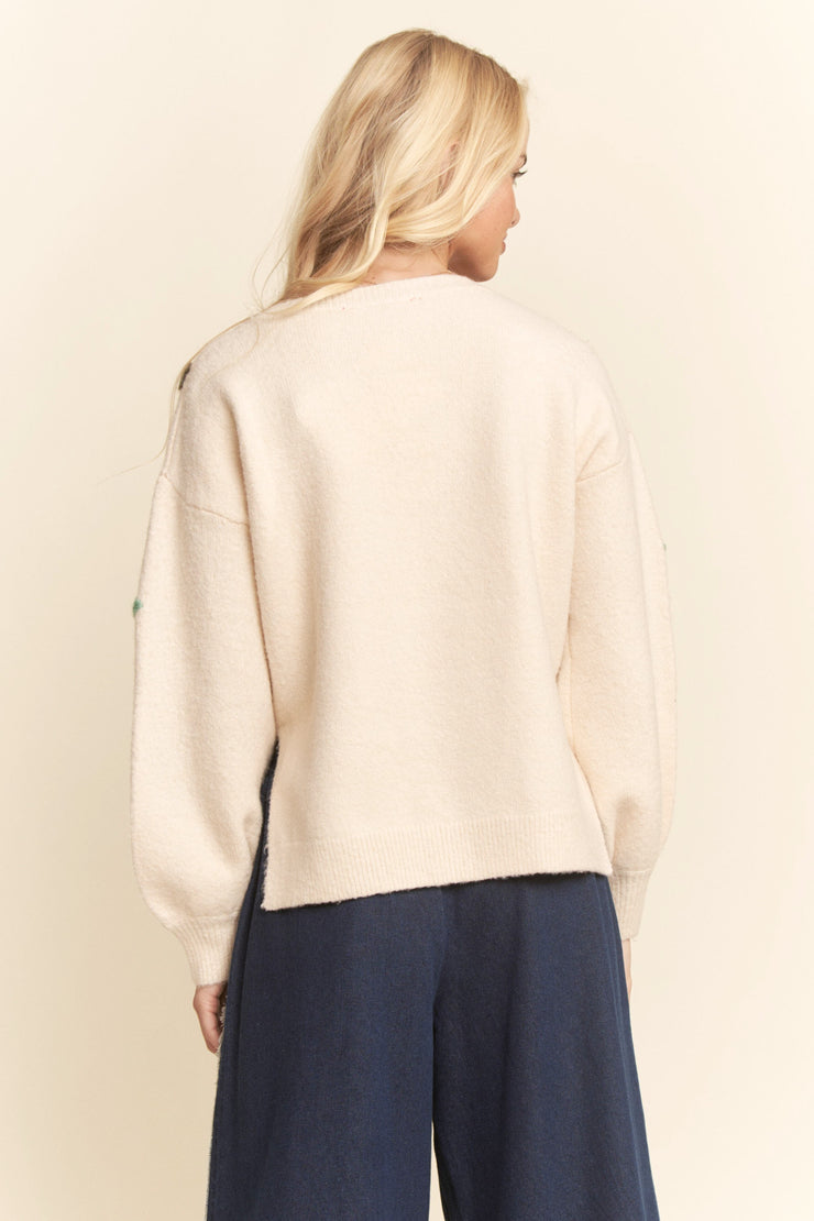 Ivory Flora Sweater
