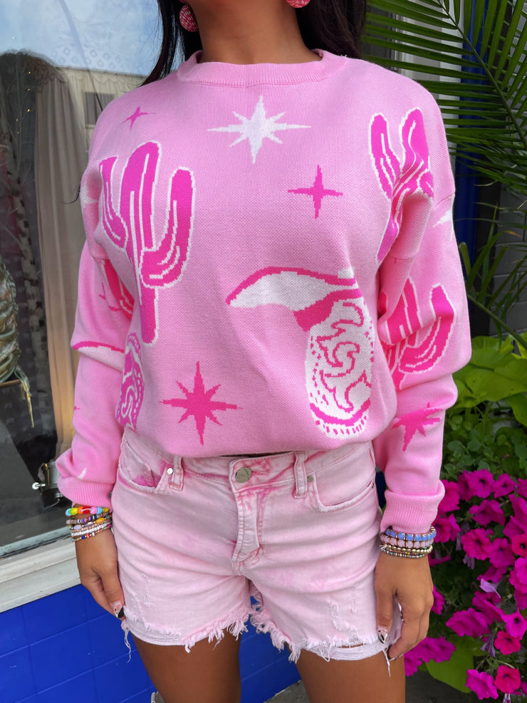 Pink Cowboy Sweater