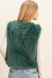 Deep Green Fur Vest