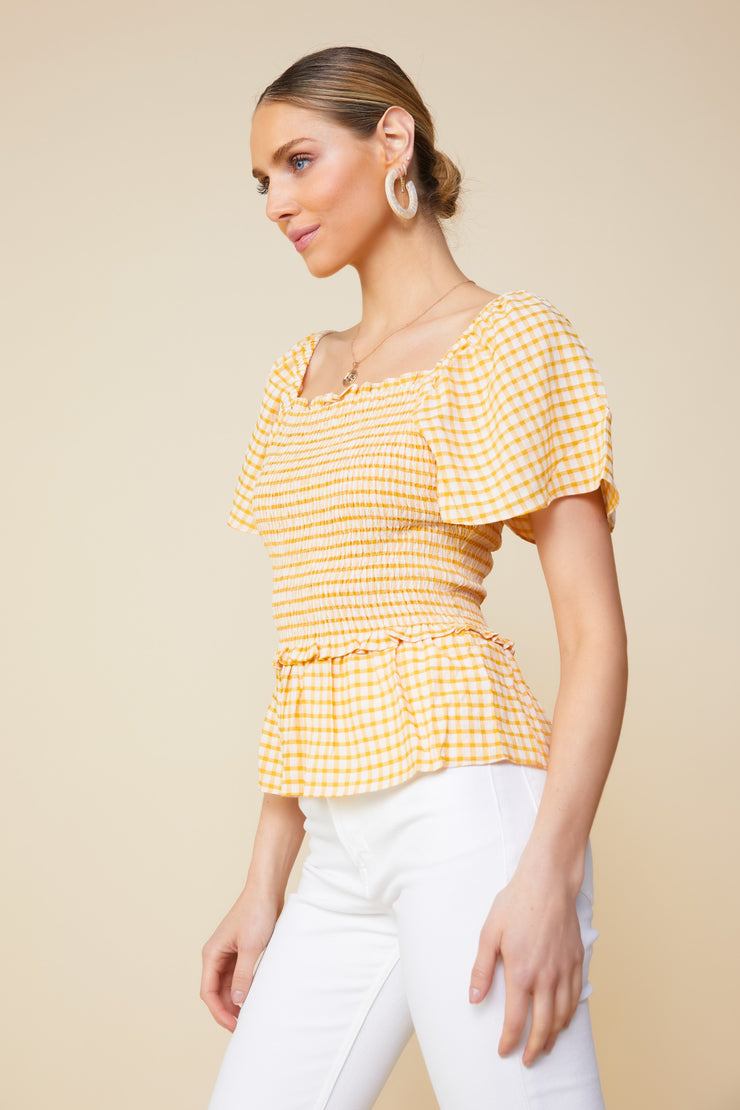 Golden Smocked Top