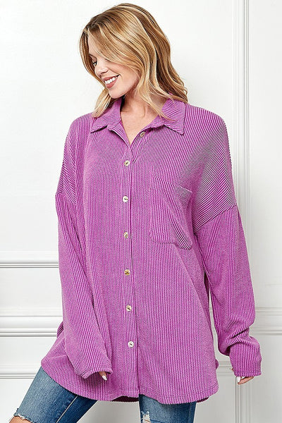 Magenta Button Down