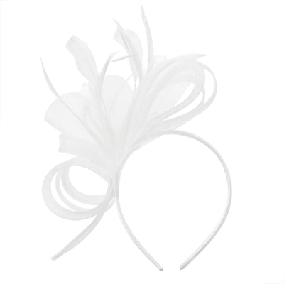 White Loops Small Fascinator
