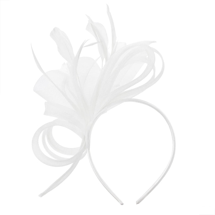 White Loops Small Fascinator