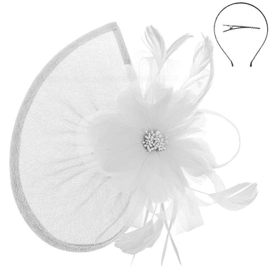 White Flower Bead Fascinator