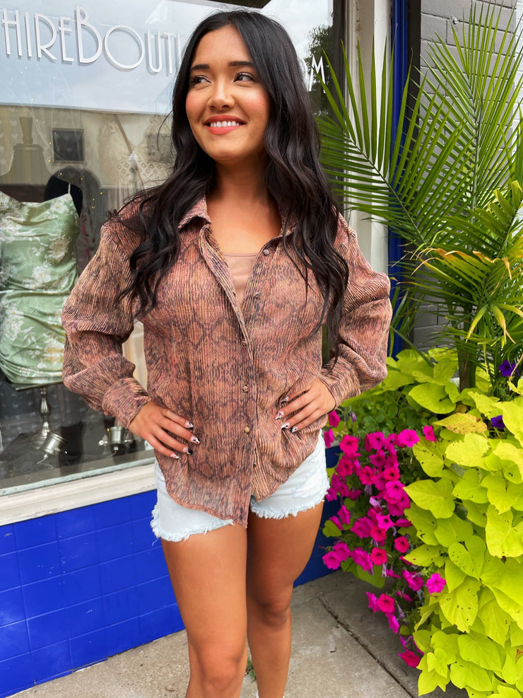 Sheer Snake Metallic Top