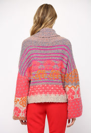 Pink Multi Fuzzy Sweater