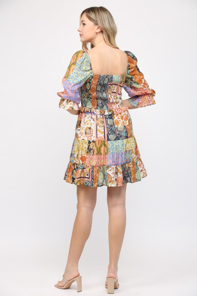 Floral Patchwork Dress