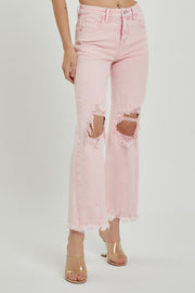 Acid Pink High Rise Straight Pant