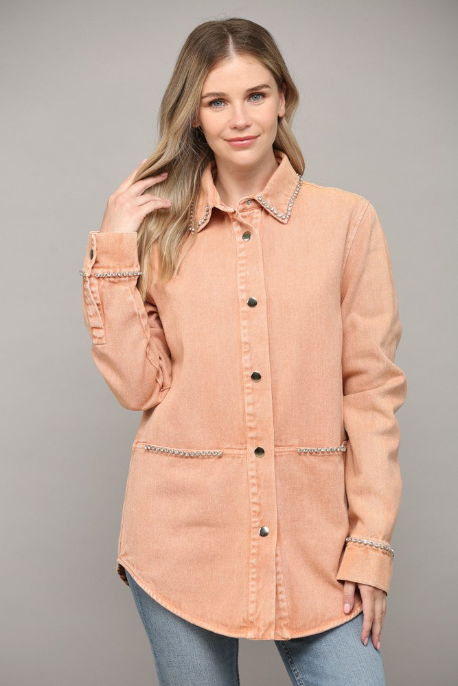 Sun Baked Orange Jean Jacket