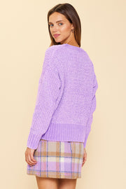 Lavender Classic Chenille Sweater