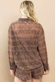 Sheer Snake Metallic Top