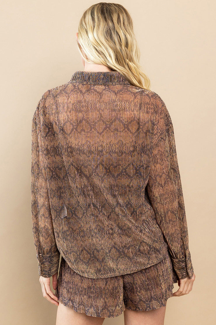 Sheer Snake Metallic Top