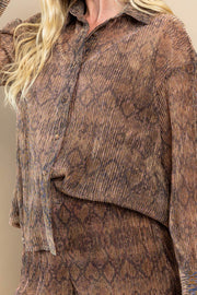 Sheer Snake Metallic Top