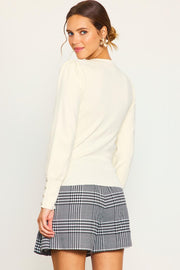 Jewel Button Sleeve Sweater