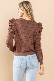 Chocolate Quilted Pullover