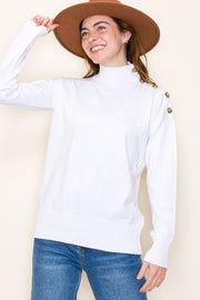 Ivory Button Detail Sweater
