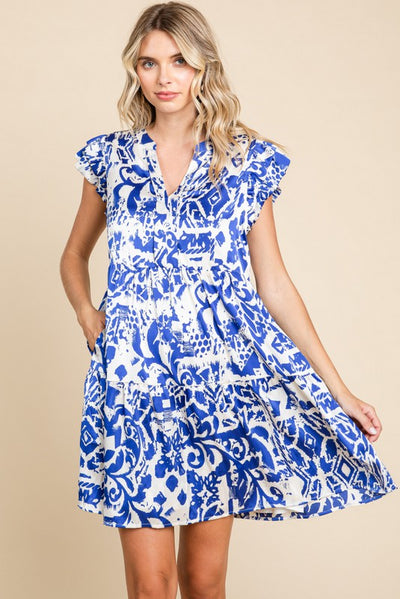 Kate Satin Print Dress