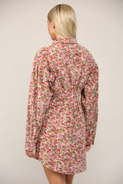 Mauve Biddy Floral Shirt Dress