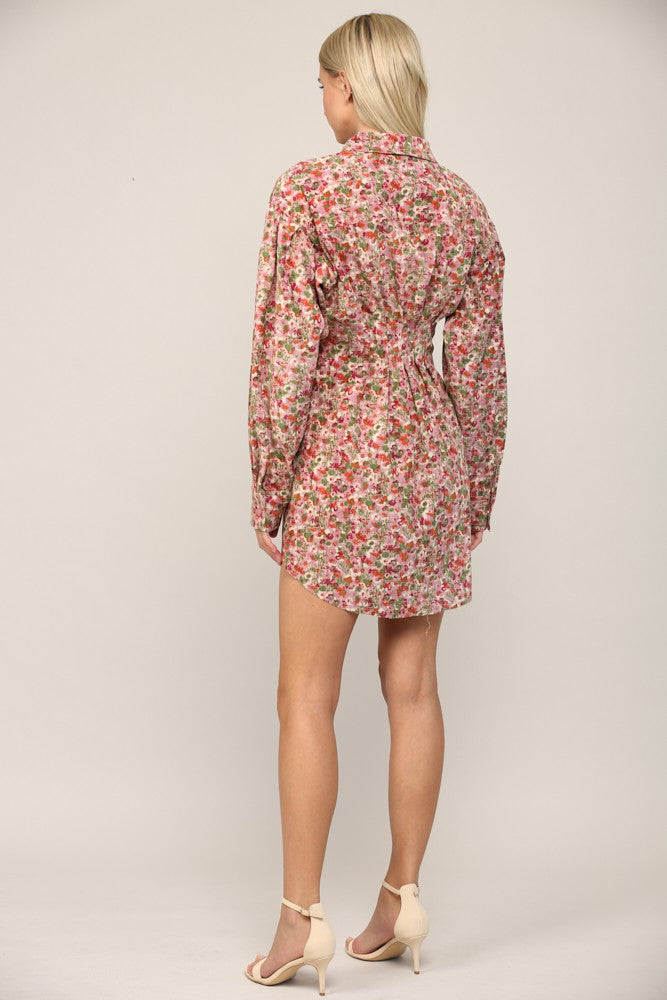 Mauve Biddy Floral Shirt Dress