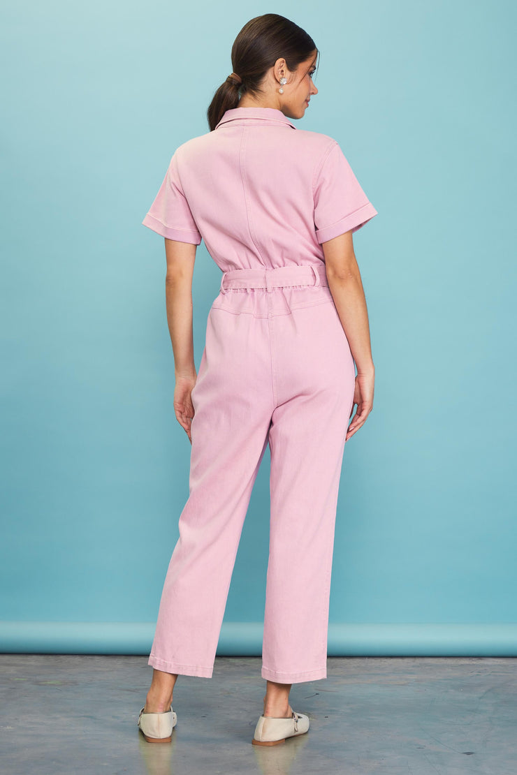 Pastel Pink Utility Jumpsuit