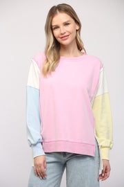 Spring Color Block Sweatshirt