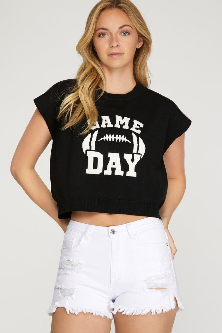 Black Game Day Top