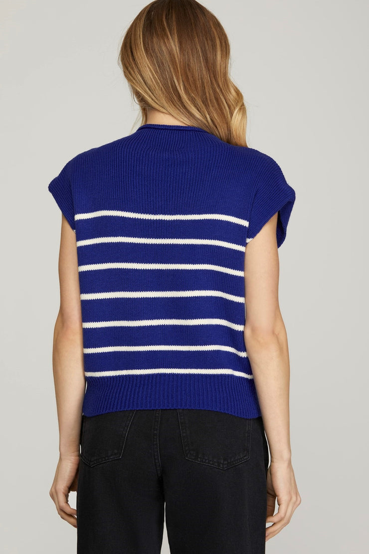 Blue White Stripe Sweater