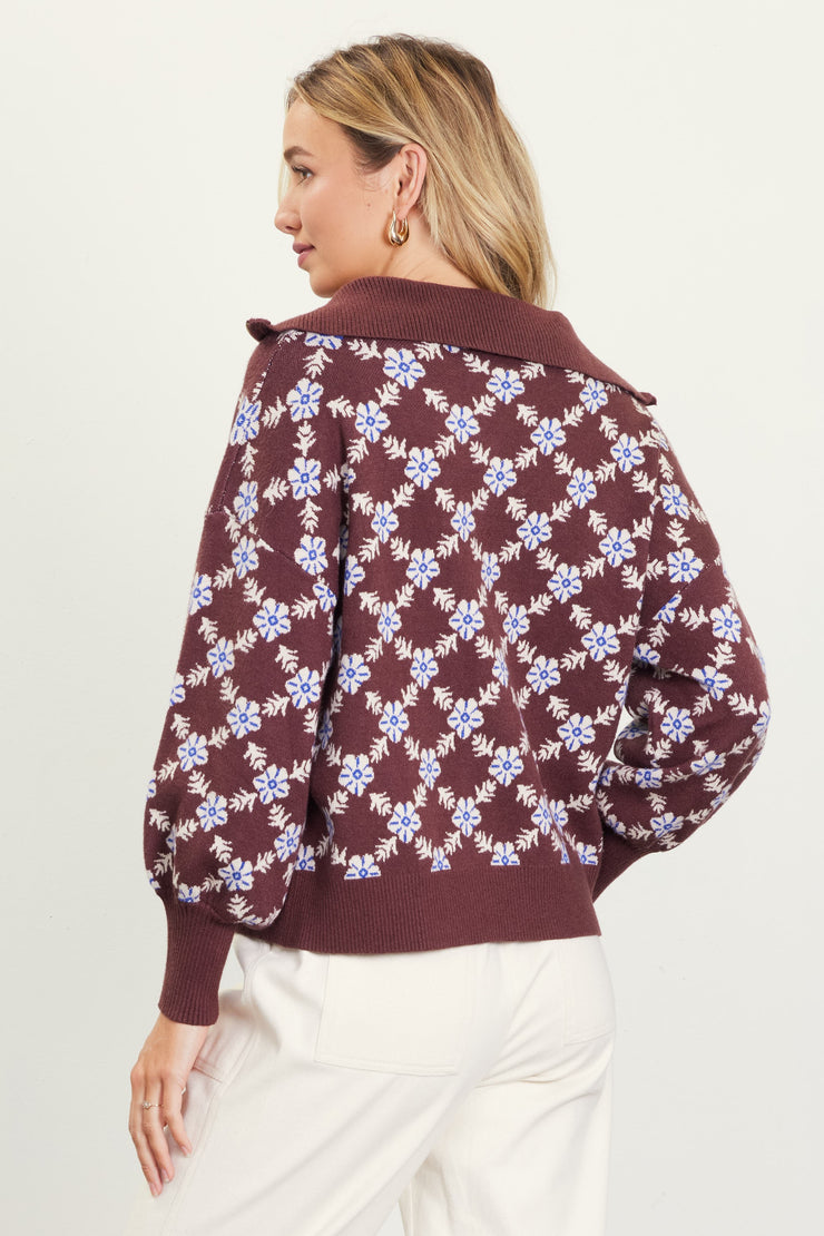 Chocolate Floral Sweater