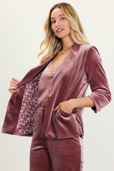 Mauve Velvet Blazer