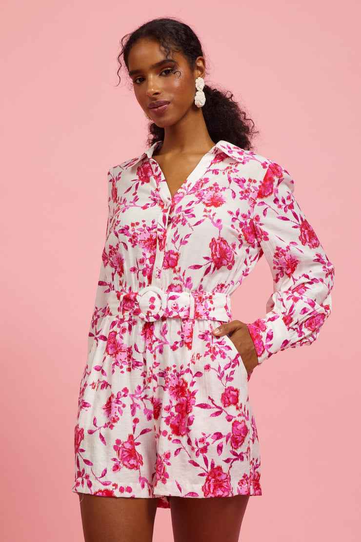 Fuchsia Floral Romper