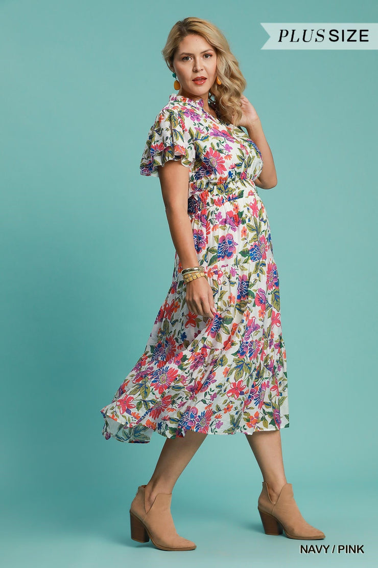 Curvy Allison Floral Midi