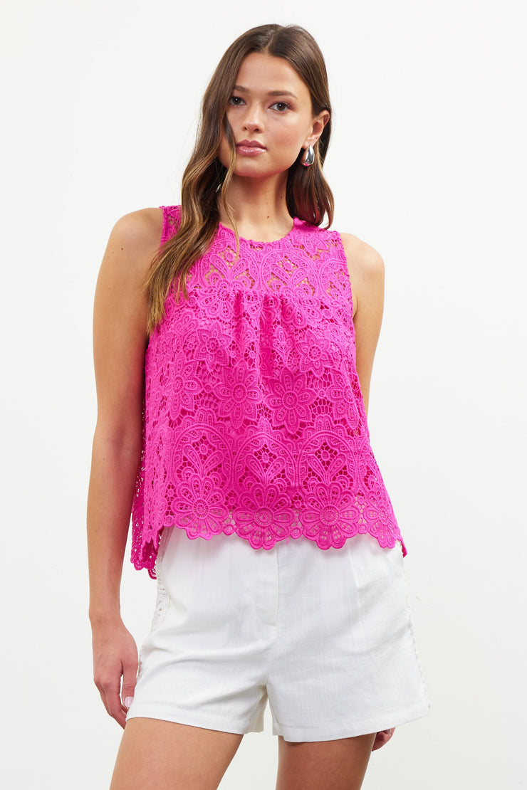 Delicious Pink Lace Top