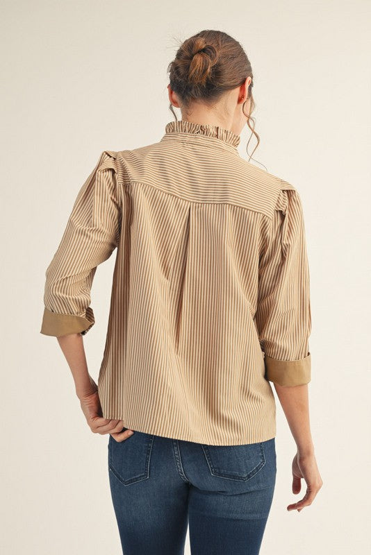 Mocha Stripe Blouse