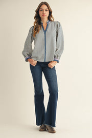 Denim Stripe Blouse