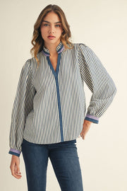 Denim Stripe Blouse