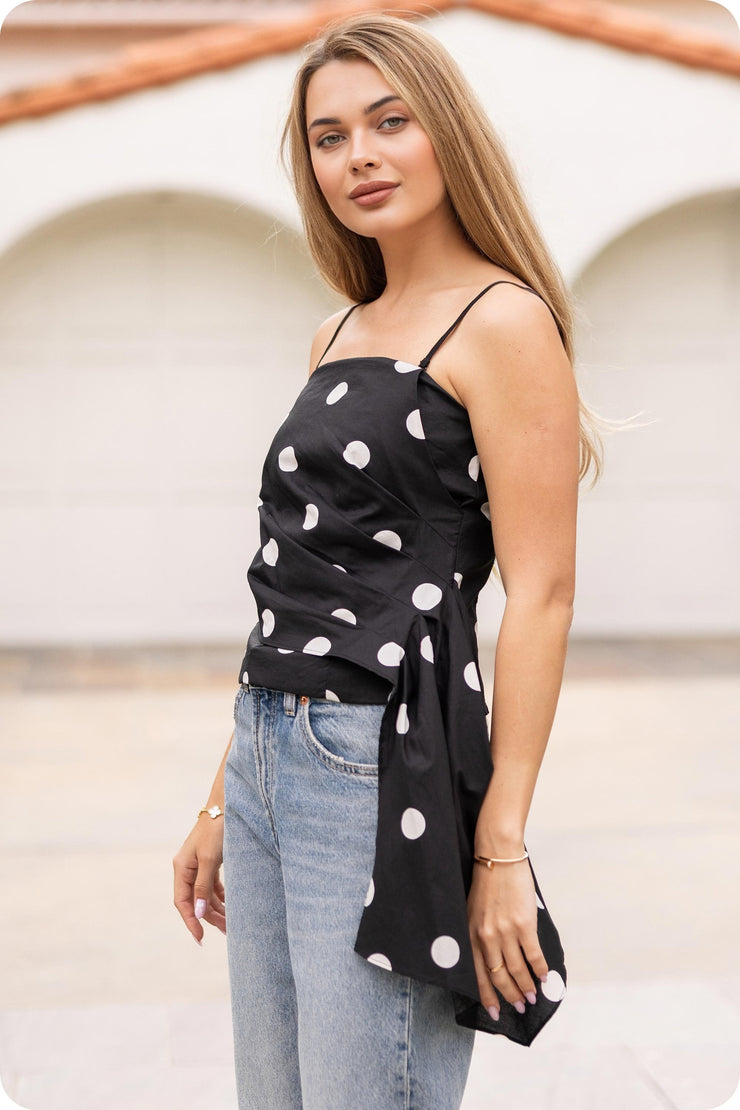 Polka Corset Tube Top