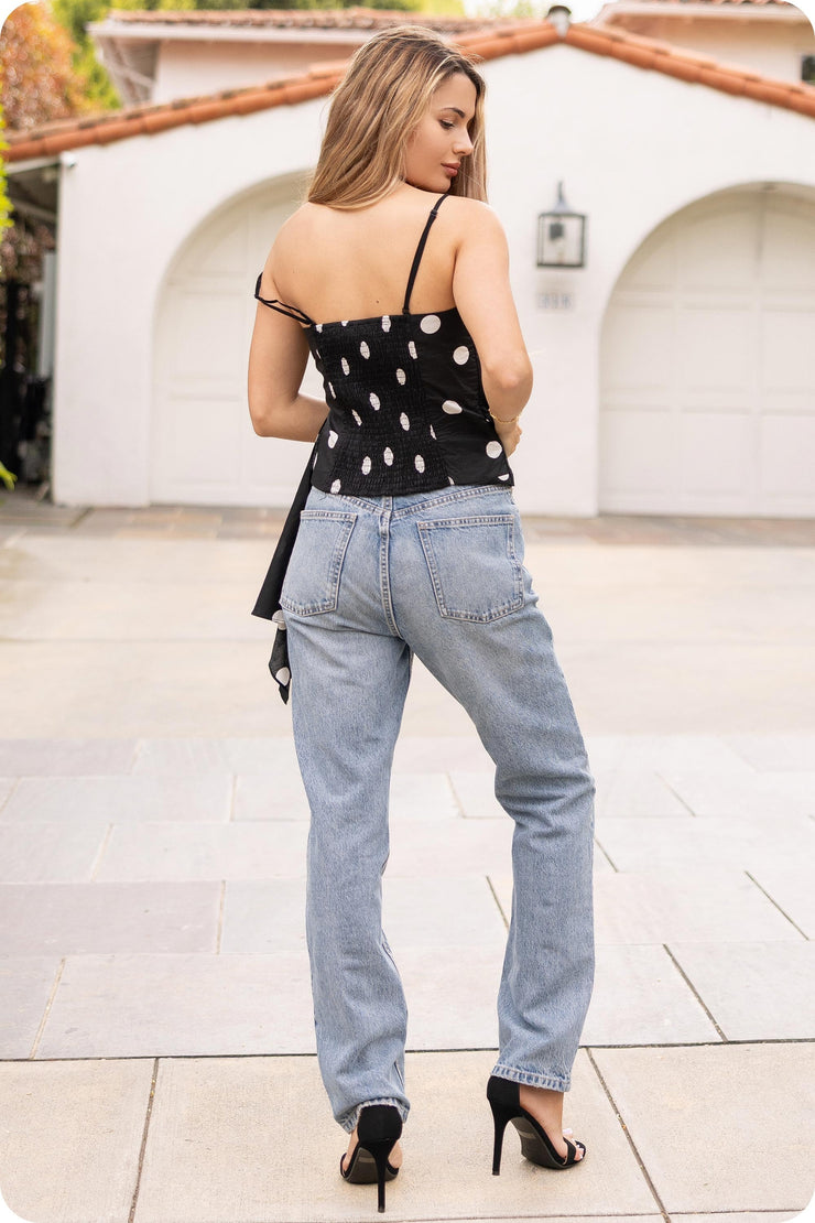 Polka Corset Tube Top