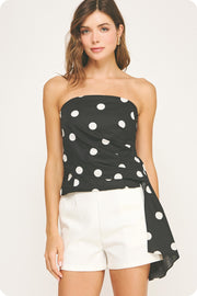 Polka Corset Tube Top
