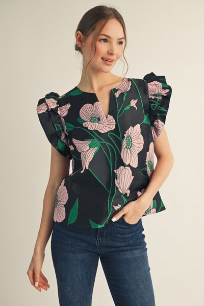 Floral Jacquard Top