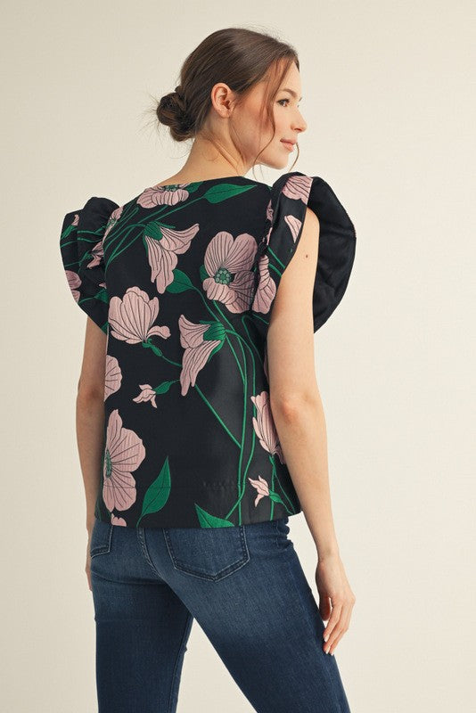 Floral Jacquard Top